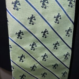 Vintage Disney Mickey Mint Green Diagonal Striped Tie